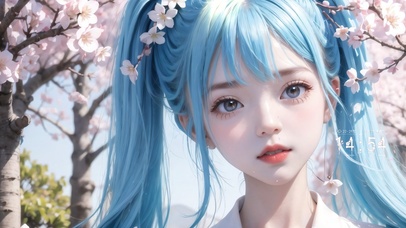 4k可爱蓝发女孩