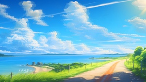 白云公路大海