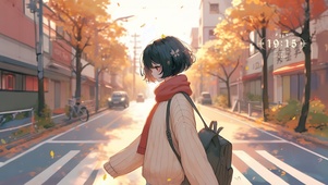 唯美枫叶少女