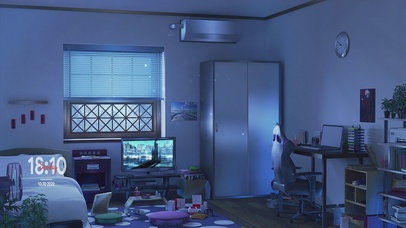 唯美治愈夜晚安静房间