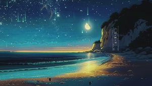 动漫海边插画