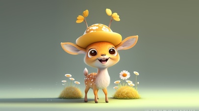 可爱雏菊小鹿