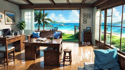 4K唯美治愈海边小屋