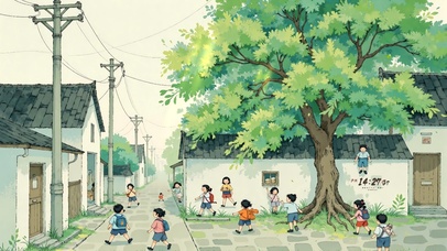 儿时放学后玩耍