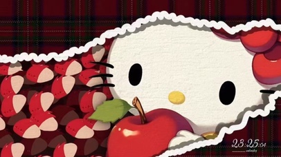 Kitty爱吃苹果  壁纸