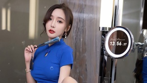 高清蓝色旗袍美女
