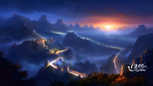 日出 长城