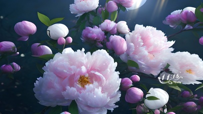 4k唯美治愈牡丹花