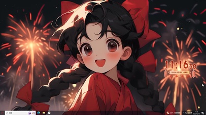 元旦红衣小女孩