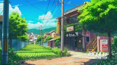 护眼蓝天白云绿景