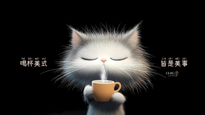 美式咖啡猫咪