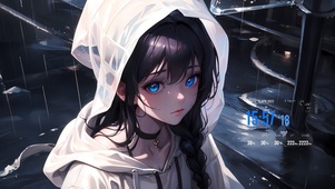 可爱雨夜少女