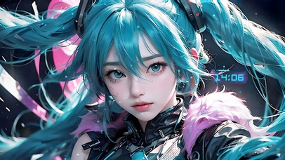 4K高清蓝雪尘初音