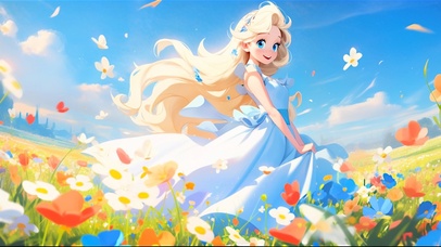 迪士尼风格公主治愈系风景