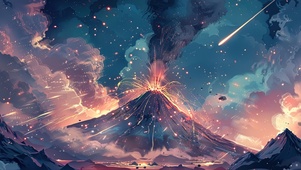 当火山喷发时