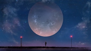月亮，星空，治愈，唯美4K壁纸