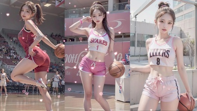 打篮球的美少女