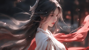 4K唯美古风清纯气质少女