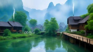 雨中古镇