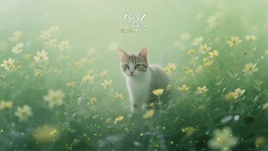 花丛中的小猫