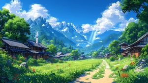 4k春意绿色小镇