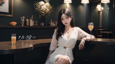 4K纯欲系白裙酒吧女孩