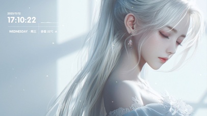 冥想中的白发少女