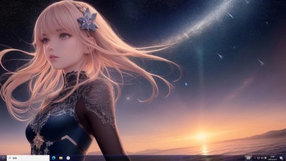 4k星空流星朝阳可爱金发美少女