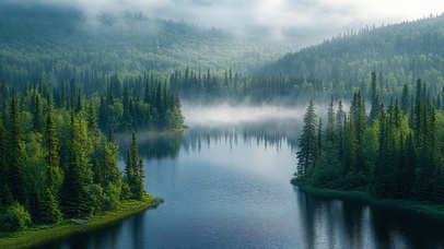 绿色护眼森林河畔