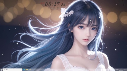 4k蓝发纯欲美少女光斑