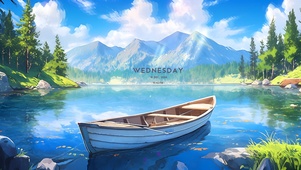 山谷 湖泊