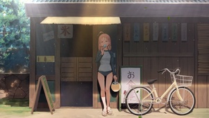 夏日乘凉动漫少女 日漫风