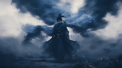 4K古风水墨侠客