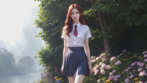 清秀甜美学生装美女