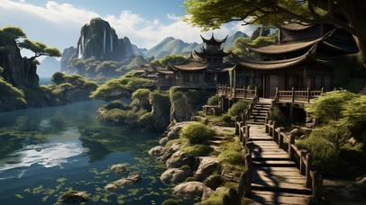 蓝天白云 小桥流水