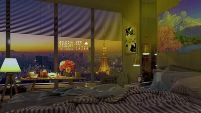 4K唯美治愈浪漫夕阳房间