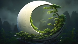 月中森林阳光