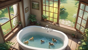 浴室中的小鸭子