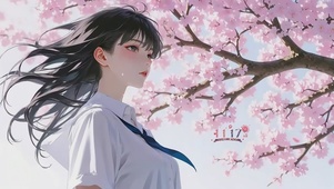 樱花树下的等待