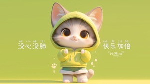 可爱卫衣猫咪