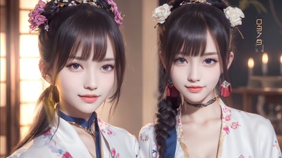 古风超美闺蜜女孩