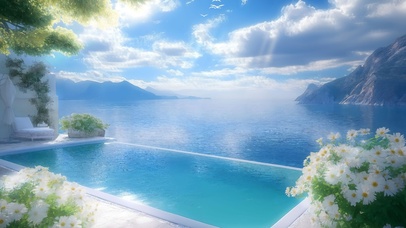 唯美护眼湖边别墅