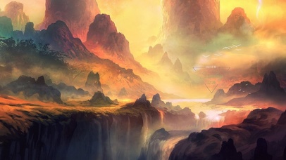 唯美治愈黄昏山川河流