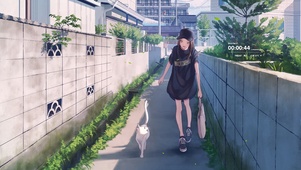 小巷少女和猫