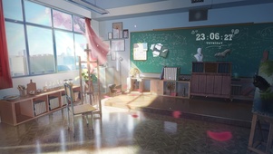 4K唯美治愈学校教室