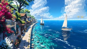 海滨小镇