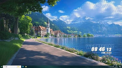 护眼白云树木花草树木桌面主题