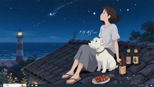 夏日屋顶女孩