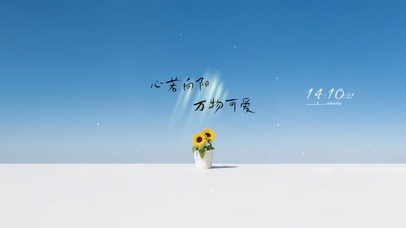 清新蓝天向日葵