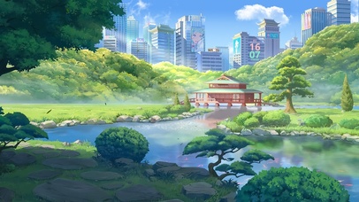 4K唯美治愈绿色护眼动漫城市